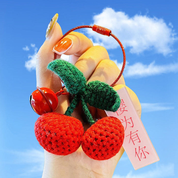 Wholesale Cute yarn crochet car keychain bag pendant