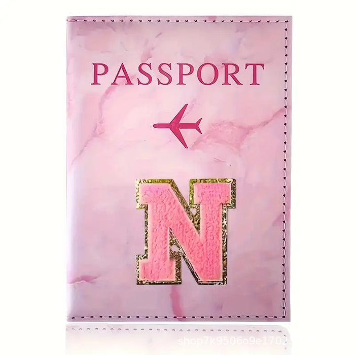Wholesale Trendy Monogram Passport Cover Initial PU Leather Travel Wallet Unisex Boutique Card Holder