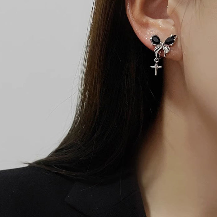 Wholesale  bowknot painless mosquito coil ear clip all-match  simple  temperament earrings