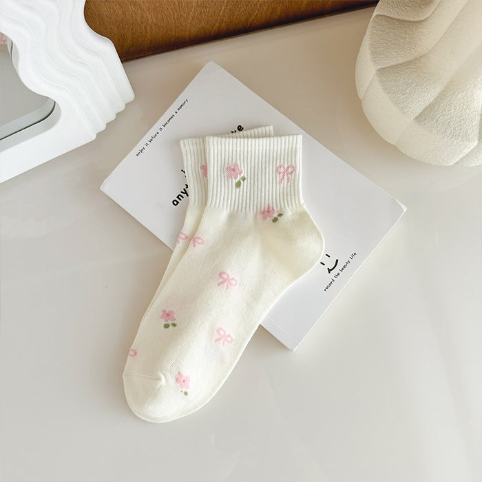 Wholesale Socks for children, pure cotton short socks, summer thin, versatile, anti odor, white, low cut