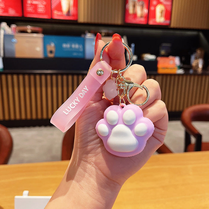 Wholesale Glue cat claw keychain  doll pendant pendant small pendant backpack doll car accessories