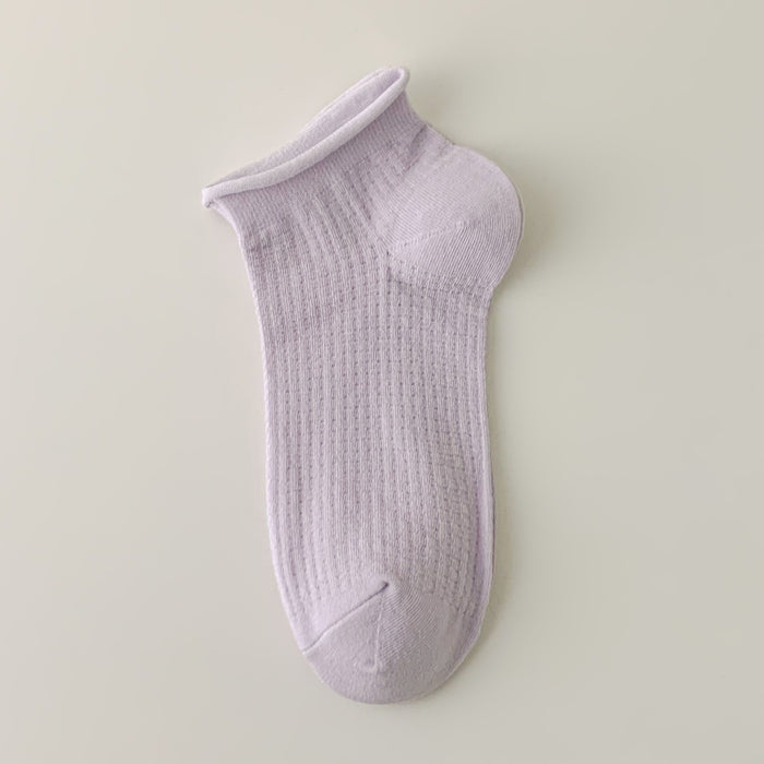 Wholesale Curled edge socks, simple socks, shallow mouth invisible cotton boat socks
