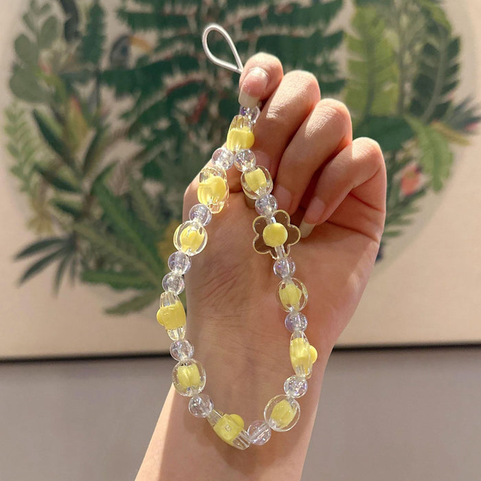 Wholesale Acrylic bead phone chain, handmade bead keychain accessories, keychain