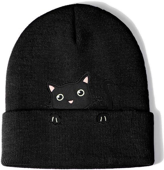 Wholesale Acrylic Cat Embroidery Knitted Beanie JDC-FH-Shengn008