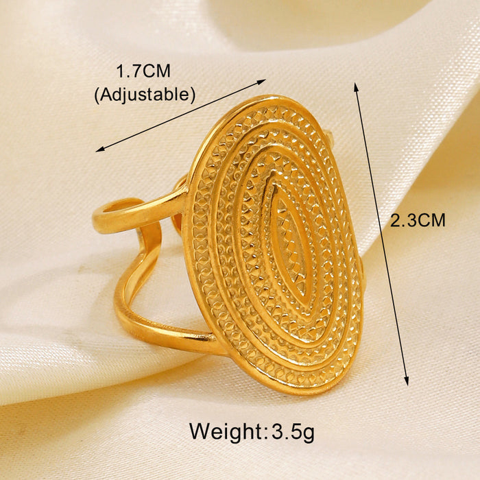 Wholesale Stainless Steel Rings geometric oval Adjustable rings for women
