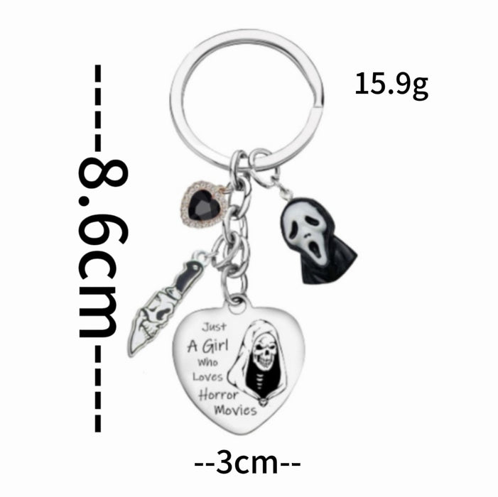 Wholesale  Series Stainless Steel Keychain Horror Movies Pendant Party Gift Backpack Pendant