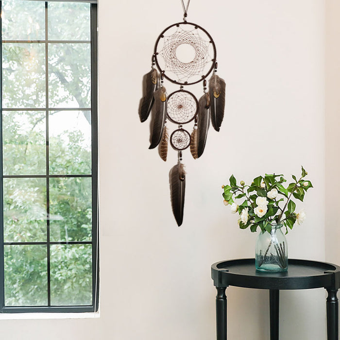 Wholesale Minimalist Dream Catcher Wall Hanging with Feathers Home Decor Accent