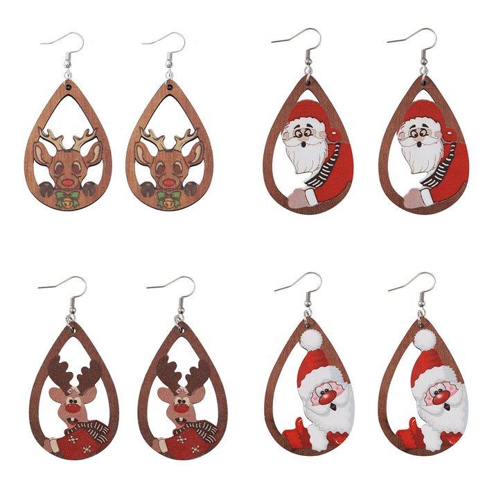 Wholesale Christmas Santa Elk  Pendant Earrings