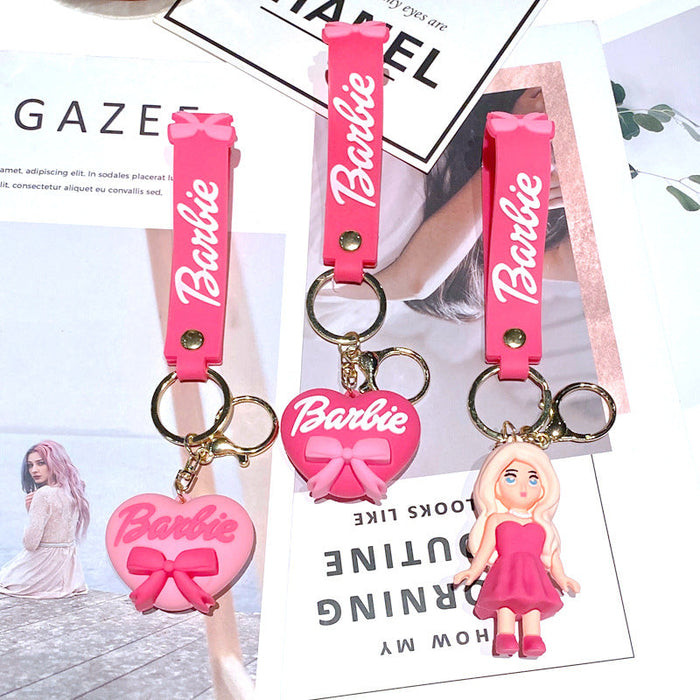 Wholesale 2023 New Pink Princess Girl Silicone Keychains JDC-KC-GongZe002