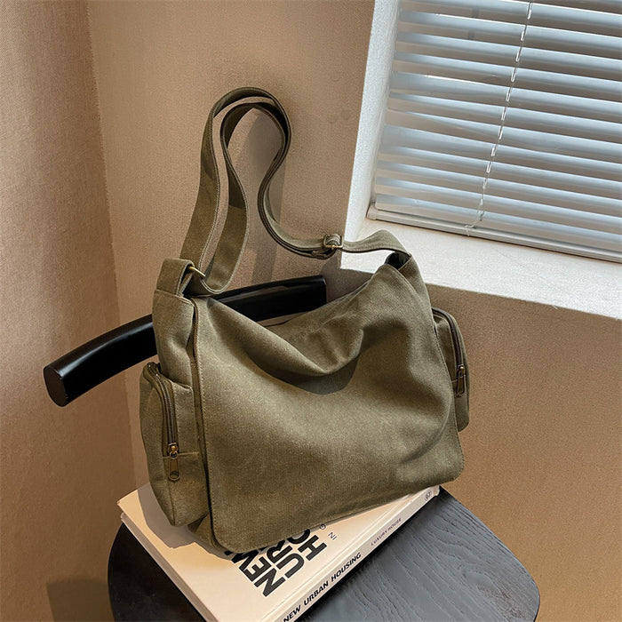 Wholesale Canvas Simple Tote Bag for Women Fashion Shoulder Crossbody Bag