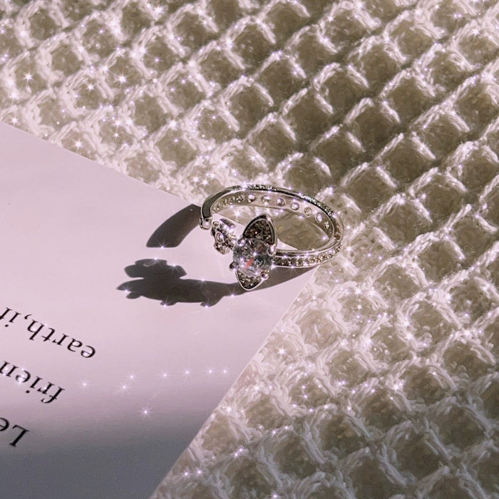 Wholesale Diamond studded ring with high-end feel, zircon opening adjustable ring