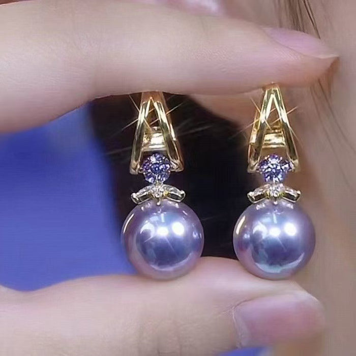 Wholesale Premium Pearl Earrings with Women's Fashion Design and Exquisite Zircon Earrings Buckle