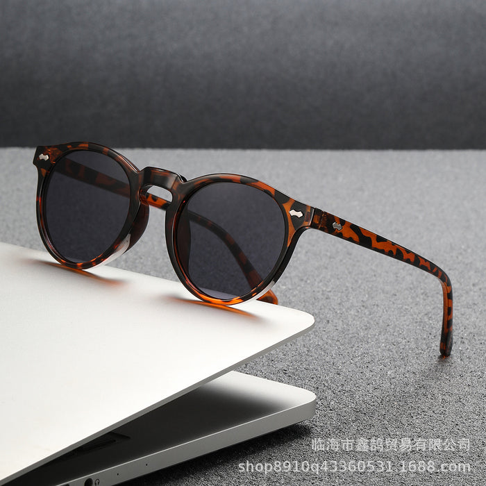 Wholesale Literary retro glasses, round fashionable rice nail sunglasses, polarized sunglasses