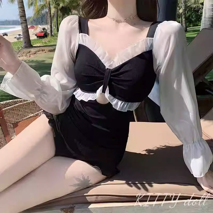 Wholesale Swimsuit one-piece conservative slimming long sleeved seaside