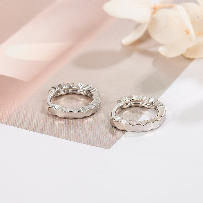 Wholesale Light luxury, minimalist, niche design, exquisite ear loops, hexagonal cut earrings, high-end feel