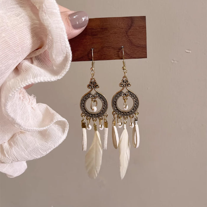 Wholesale Feather earrings, vintage earrings, travel photography earrings
