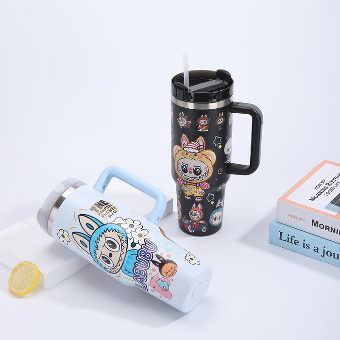 Wholesale Cartoon 40oz Car Cup Insulated Water Cup Stainless Steel Insulated Cup Large Capacity Car Cup