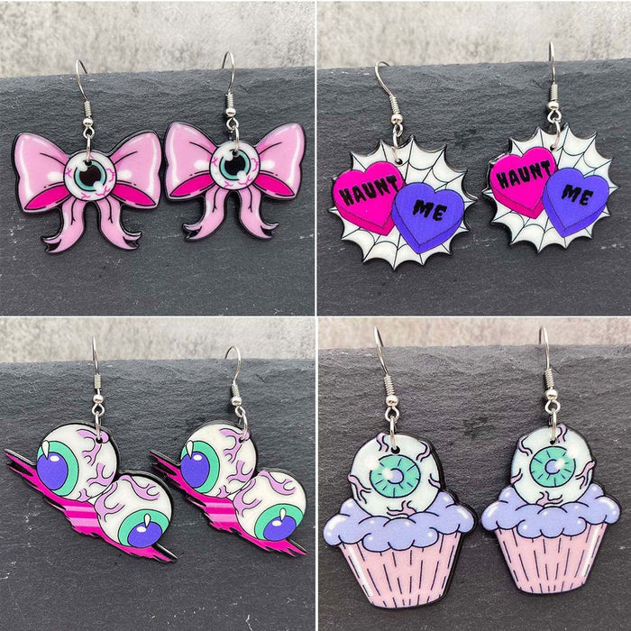Wholesale  Acrylic Earrings Letters Cute  Eyeballs Pendant Earrings