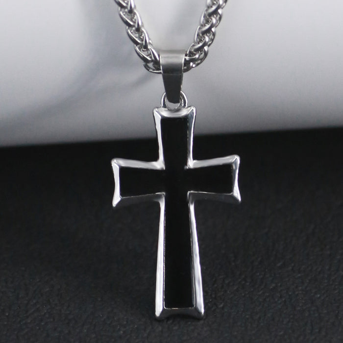 Wholesale Simple Cross Pendant Stainless Steel Men's Necklace JDC-NE-ChengHan005