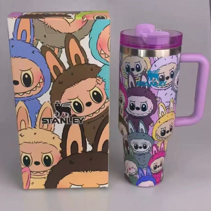 Wholesale 304 stainless steel tumbler cup 40oz cartoon car cup straw ice cup