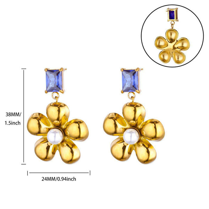 Wholesale Butterfly Ocean Element Love Flower Pendant Earrings Vacuum Plated Fashion Trend Earrings