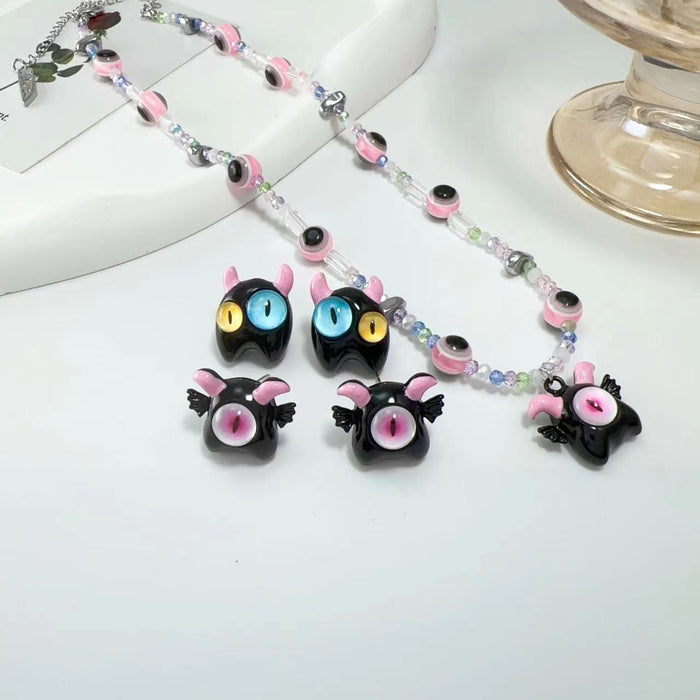 Wholesale Beaded Colorful Little Monster Earnail Necklace JDC-NE-YanH002