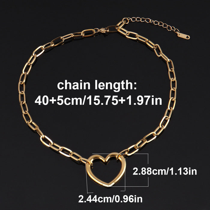 Wholesale 3pcs Gold Plated Stainless Steel Heart Pendant Necklace Jewelry Gift for Boutique