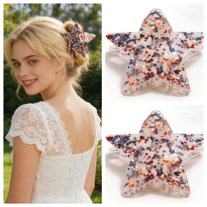Wholesale Star-Shaped Acrylic Hair Clip Trendy Fashion Accessory Boutique MOQ≥2