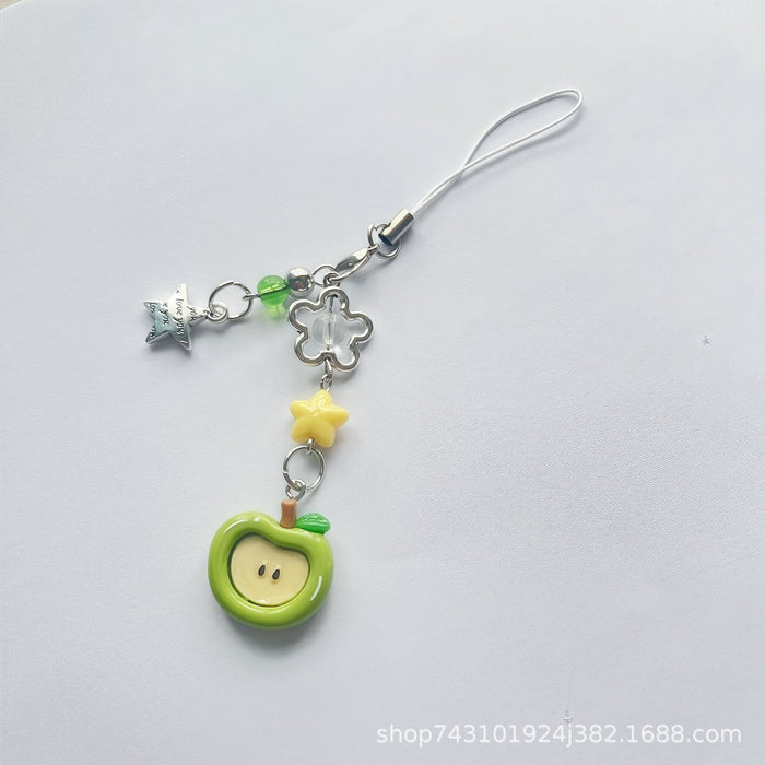 Wholesale Creative fruit-shaped phone charms keychains