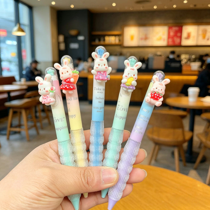 Wholesale Cute Rabbit Design Gel Pen with Plush Pendant Decorative Writing Accessory