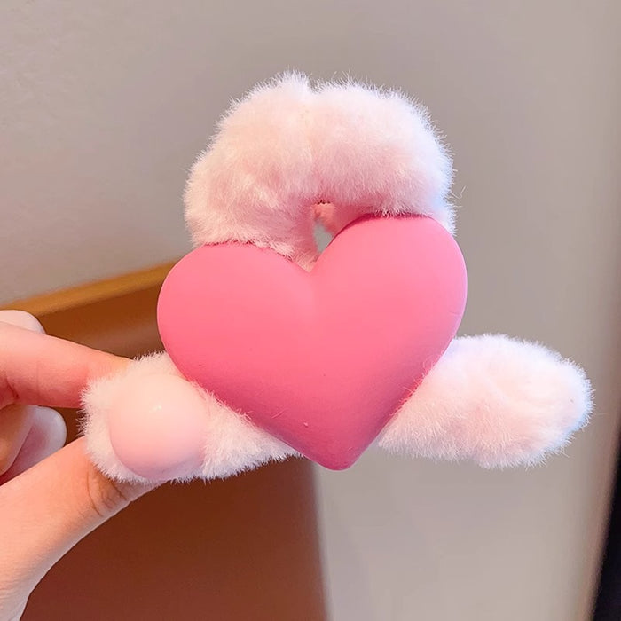 Wholesale Large plush claw clip,  brown color