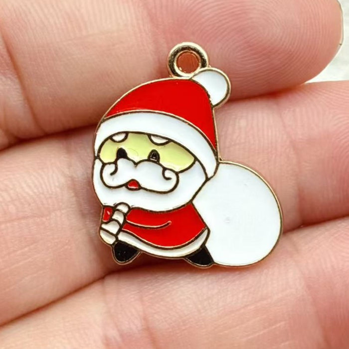 Wholesale 10pcs DIY alloy oil drip ,  reindeer,  deer,  bell,  snowman Christmas decoration accessories Pendant