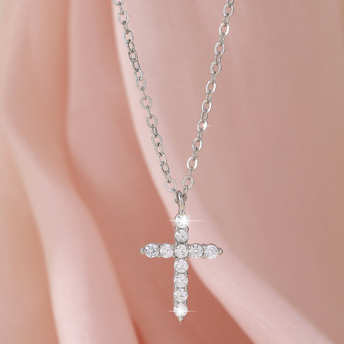 Wholesale Zircon Cross Clavicle Chain Necklace for Women, Personalized Necklace