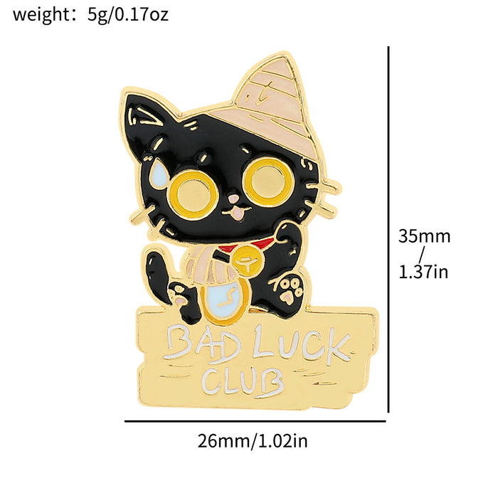 Wholesale Cute cartoon funny personality kitten brooch cat metal badge clothes bag accessories