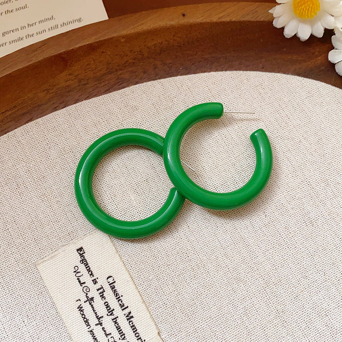 Wholesale Silver Needle Round Hoop Earrings Summer Fresh Simple Earrings Fashion Earrings