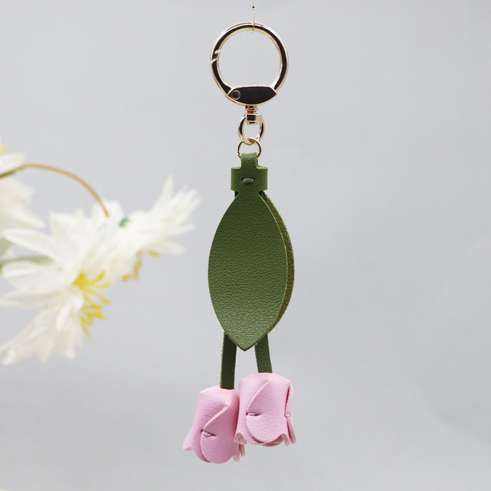 Wholesale tulip keychain cute personality car key bag pendant