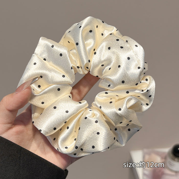 Wholesale Satin polka dot headband, high-end feeling, tied hair rope, high elasticity rubber band, meatball headband, hair accessory