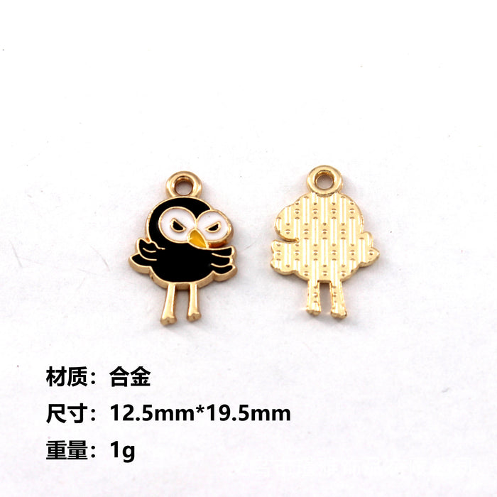 Wholesale 10pcs  Cartoon Faceless Men' s Small Coal Ball Accessories Accessories Earrings Earrings Necklace Pendant diy Oil Dropping Alloy