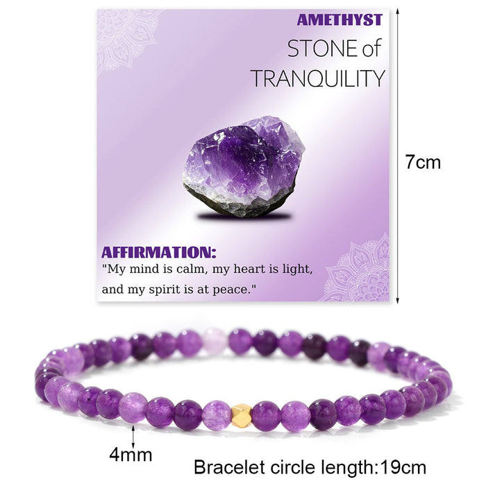 Wholesale 4mm stone bead bracelet with elastic cord