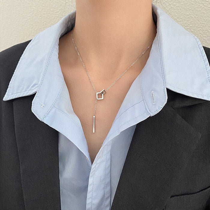 Wholesale Fashionable Butterfly Knot Necklace Set Women's Luxury Design Sensation Collarbone Chain Geometric Style Silver Plated Jewelry