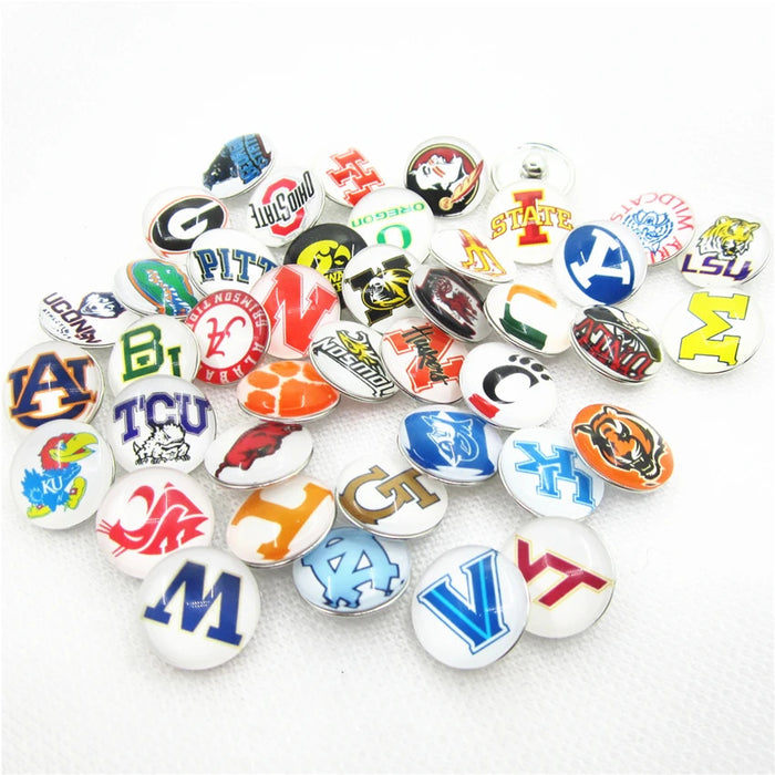 Wholesale  18mm snap button University League team logo
