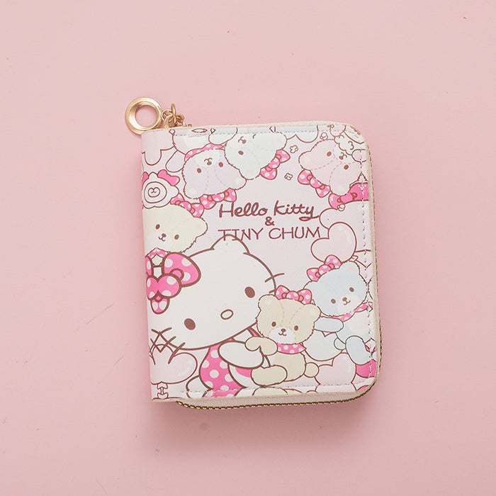 Wholesale Girl Short Cute Printed Student Cartoon  Wallet Coin Purse Id Bag Card Holder