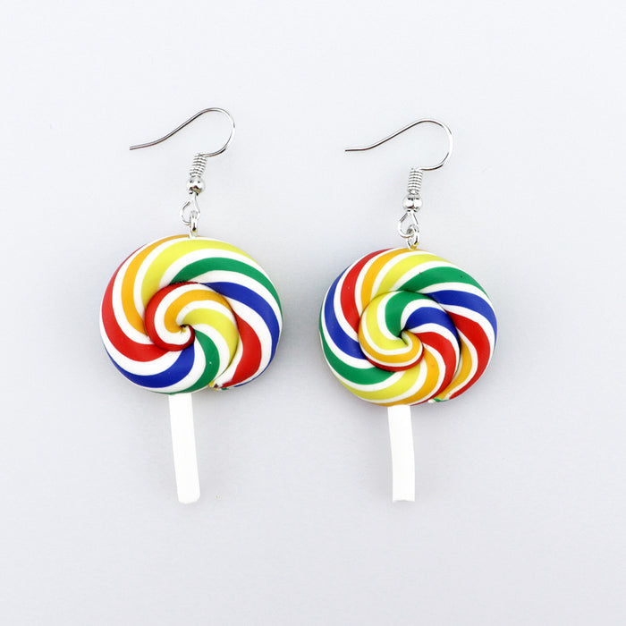 Wholesale Cartoon Clay Lollipop Earrings JDC-ES-niqing034