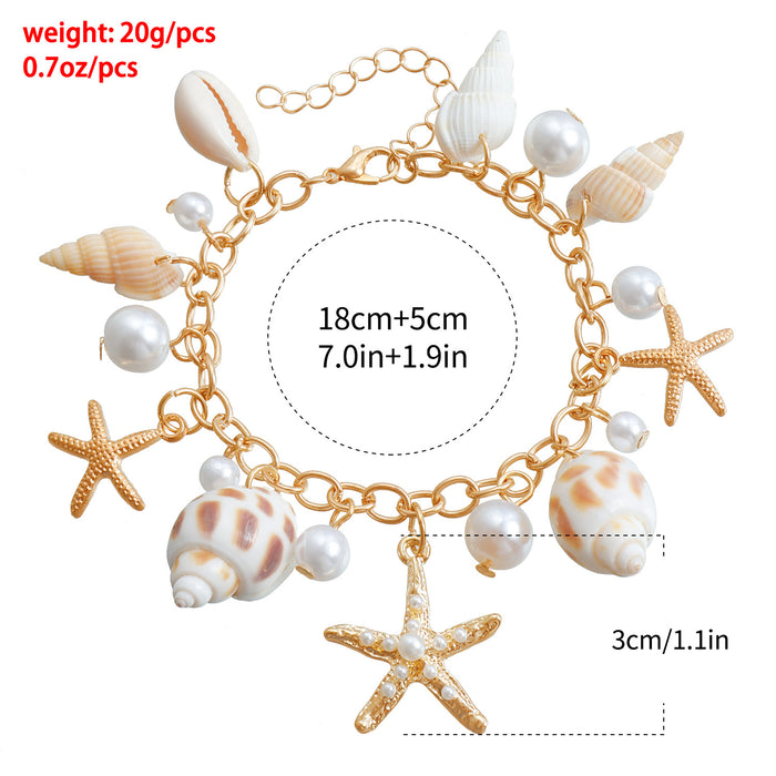 Wholesale Conch and Starfish Pendant Bracelet