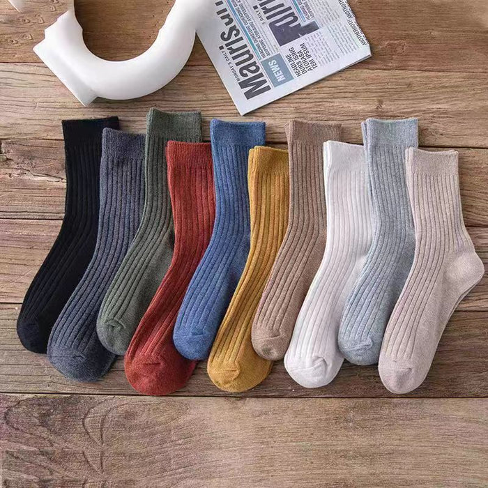 Wholesale Socks, mid tube, autumn long socks, anti odor, retro color, pile socks