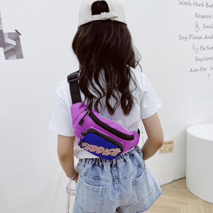 Wholesale children's bag  boy crossbody shoulder bag fashionable letter little girl waist bag chest