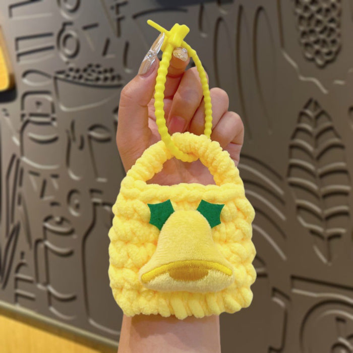 Wholesale Cute cartoon knitted mini coin purse Christmas hand-woven keychain accessories wholesale creative storage bag