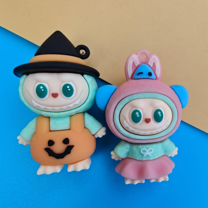 Wholesale Cross-dressing three-dimensional soft PVC material cartoon cute pull cloth pendant