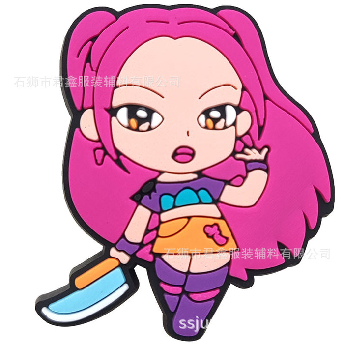 Wholesale 50pcs KPop Charms Shoe Buckles PVC Patches