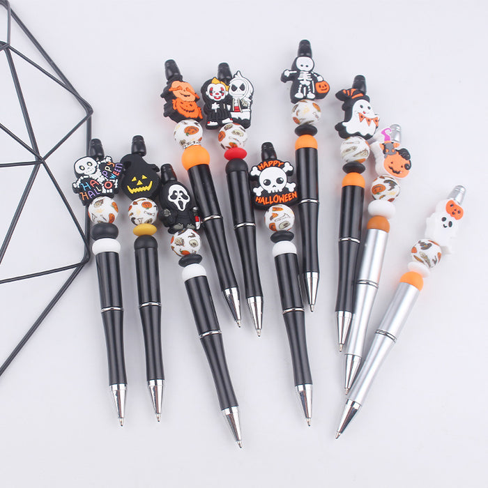 Wholesale Halloween Cartoon Silicone Plastic Bead Pen JDC-PN-GuangTian007